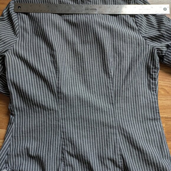 Black Pinstriped Button Down - Picture 3 of 4